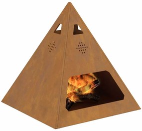 vidaXL Σίγκα Πυρός Πυραμίδα 50x50x51 εκ Ατσάλι ανθεκτικό στην καιρική φθορά