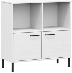 vidaXL Βιβλιοθήκη OSLO Λευκή 90x35x90,5 εκ. Μασίφ Ξύλο με Μετ. Πόδια