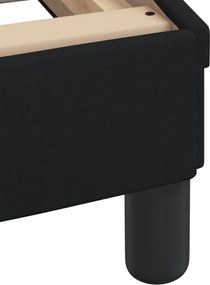 vidaXL Κρεβάτι με Στρώμα Dover Μαύρο 90x190 εκ.Υφασμάτινο