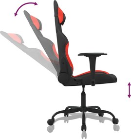 vidaXL Καρέκλα Gaming Μαύρο και κόκκινο Υφασμάτινη