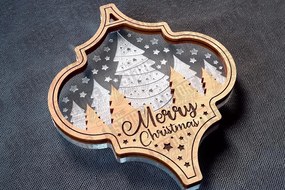 Σετ των 3 Intra απο ξύλο plywood 3mm-4mm πάχος Χριστουγεννιάτικο στολίδι Δίασταση 8x8 cm INTRAFABR-78627678