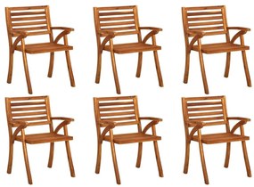 Καρέκλες Κήπου 6 τεμ. από Μασίφ Ξύλο Ακακίας - Καφέ