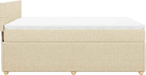 vidaXL Κρεβάτι Boxspring με Στρώμα Κρεμ 140x200 εκ. Υφασμάτινο