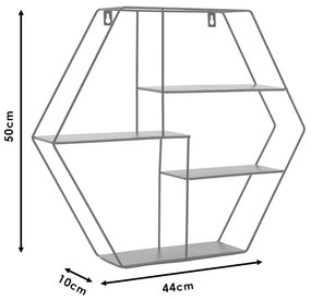 Ραφιέρα τοίχου Matisse pakoworld μεταλλική χρώμα μαύρο 50x10x44εκ (1 τεμάχια)