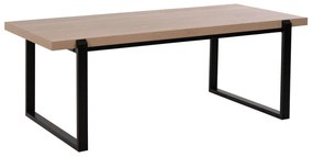 Τραπέζι Σαλονιού HM9585.03 120x60x46cm Με Μαύρη Μεταλλική Βάση Sonoma Mdf, Metal