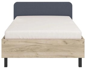 Κρεβάτι Barletta 120 Ημίδιπλο Artisan oak - Γκρί Ύφασμα 120x200 εκ. 131x213.5x85.5 εκ.