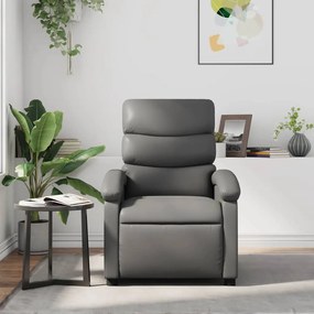 vidaXL Πολυθρόνα Ανακλινόμενη Γκρι από Συνθετικό Δέρμα