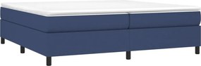 vidaXL Κρεβάτι Boxspring με Στρώμα Μπλε 200x200 εκ. Υφασμάτινο