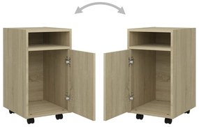 vidaXL Βοηθητ. Ντουλάπι με Τροχούς Sonoma Δρύς 33x38x60 εκ Επεξ. Ξύλο
