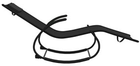 vidaXL Ξαπλώστρα Κουνιστή Μαύρη από Ατσάλι και Textilene