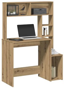 Γραφείο με Ράφια Αρτισιανή Δρυς 100x45x140εκ Επεξεργασμένο Ξύλο