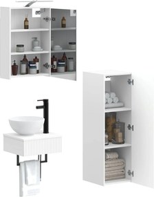 vidaXL Σετ Ντουλαπιών Μπάνιου 4 pcs Λευκό 43 x 16 x 62,5 εκ.