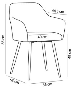 SAVVY ΚΑΡΕΚΛΑ ΑΝΘΡΑΚΙ 56x55xH85cm - Ύφασμα - 03-1033