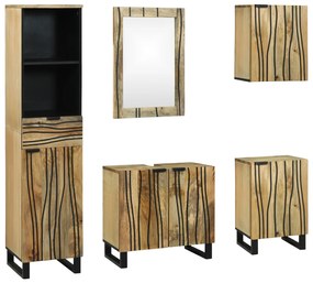 vidaXL Σετ Επίπλων Μπάνιου με συρτάρι 5 pcs Καφέ 38 x 33 x 160 εκ.