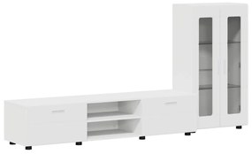 vidaXL Σετ επίπλου τηλεόρασης με ράφι FLORIN Λευκό Επεξεργασμένο ξύλο