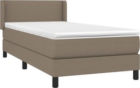vidaXL Κρεβάτι Boxspring με Στρώμα Taupe 100 x 200 εκ. Υφασμάτινο
