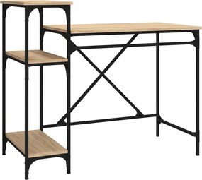 vidaXL Γραφείο με Ράφια Sonoma Δρυς 105x50x90 εκ. Επεξ. Ξύλο/Σίδηρος