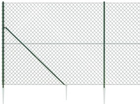 vidaXL Συρματόπλεγμα Περίφραξης Πράσινο 1,6 x 10 μ. με Καρφωτές Βάσεις
