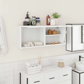 vidaXL ντουλάπι τοίχου μπάνιου λευκό 100x25x40 cm κατασκευασμένο ξύλο