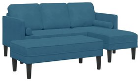 vidaXL Σετ Καναπέ 2 pcs Μπλε 173 x 131 x 67 εκ Βελούδο