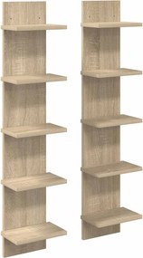 vidaXL Ράφι Τοίχου 2 τμχ. Sonoma Δρυς 22 x 15 x 100 εκ