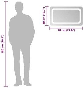vidaXL Καθρέφτης Μπάνιου με LED 70x40 εκ.