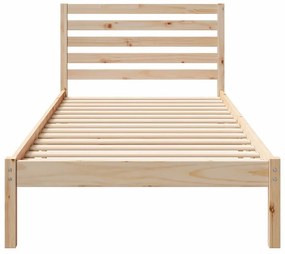 vidaXL Σκελετός Κρεβατιού Καφέ 100 x 220 cm Μασίφ ξύλο πεύκου