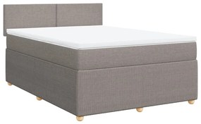 Κρεβάτι Boxspring με Στρώμα Taupe 140x190 εκ. Υφασμάτινο - Μπεζ-Γκρι