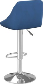 vidaXL Σκαμπό Μπαρ Μπλε Βελούδινο