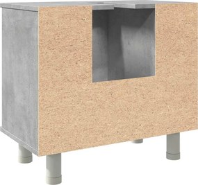 vidaXL Ντουλάπι Νιπτήρα Γκρι Σκυροδέματος 60x32x53,5 εκ. Επεξ. Ξύλο