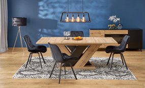 BRANDON extension table, wotan oak / black DIOMMI-60-34623