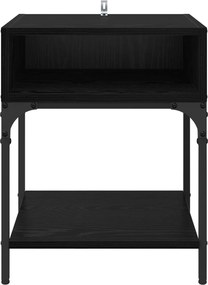vidaXL Κομοδίνο Μαύρη Οξυά 40 x 40 x 50 cm Επεξεργασμένο Ξύλο