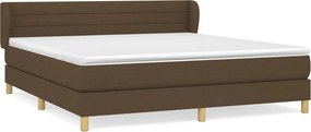 vidaXL Κρεβάτι Boxspring με Στρώμα Σκούρο Καφέ 180x200 εκ Υφασμάτινο
