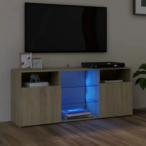 Έπιπλο Τηλεόρασης με LED Sonoma Δρυς 120x30x50 εκ. - Καφέ