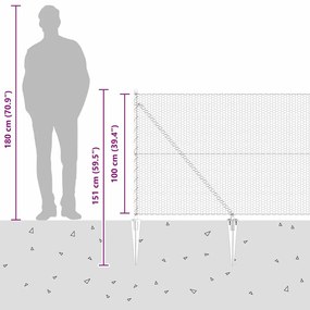 vidaXL Στύλος Περιφράξεων Γκρι 50 x 1 μ (25 χλστ. πλέγμα)