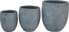 Κασπώ Berzoka pakoworld σετ 3τεμ κεραμικό σε ανθρακί απόχρωση