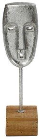 Διακοσμητικό Αγαλματίδιο Κεφάλι ICY301 10x10x40,5cm Silver-Natural Espiel Μέταλλο,Ξύλο