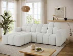Γωνιακός καναπές Comfora-Λευκό-Αριστερή