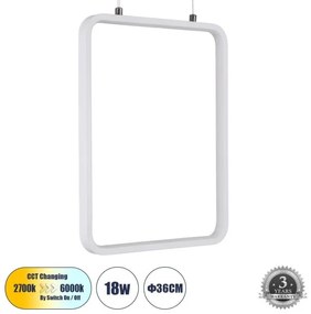 Κρεμαστό Φωτιστικό Οροφής Ορθογώνιο LED 18W 1980lm NEROBA Globostar-61303-Λευκό 61303