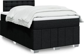 vidaXL Κρεβάτι Boxspring με Στρώμα Μαύρο 120x200 εκ. Υφασμάτινο