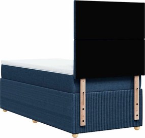 vidaXL Κρεβάτι Boxspring με Στρώμα Μπλε 100 x 200 εκ. Υφασμάτινο