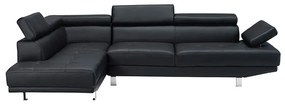 SECTOR Καναπές Σαλονιού Δεξιά Γωνία, Ανακλινόμενα Κεφαλάρια, Pu Μαύρο  265x191x82cm H.82cm [-Μαύρο-] [-PU - PVC - Bonded Leather-] Ε989,6R