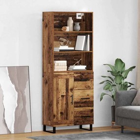 vidaXL Highboard με συρτάρι 2 pcs Παλιό ξύλο Επεξεργασμένο ξύλο