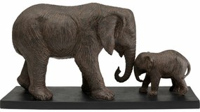 Επιτραπέζιο Διακοσμητικό Ελέφαντες Καφέ-Μαύρο 31x58x19 εκ. (PL) 57.8x44791x44772εκ - Μαύρο