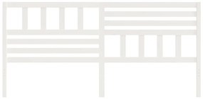 vidaXL Κεφαλάρι κρεβατιού Λευκό 206x4x100 εκ. από Μασίφ Ξύλο Πεύκου