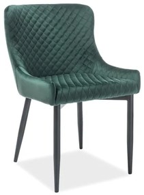 Επενδυμένη καρέκλα τραπεζαρίας Colin B 52x45x82 μεταλλική μαύρη βάση/πράσινη βελούδινη bluvel 78 DIOMMI COLINBVCZ