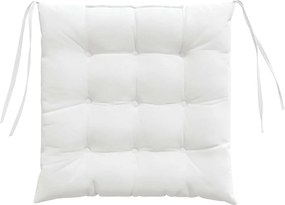 vidaXL Μαξιλάρια καθισμάτων 4 pcs Λευκό 40 x 40 x 6 cm ύφασμα