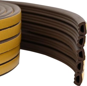 vidaXL Αυτοκόλλητη σφραγίδα παραθύρου Καφέ 10 x 6 mm 100 m EPDM αφρός
