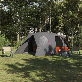 vidaXL Σκηνή Dome 4 Ατόμων 4 ατόμων Γκρι και Πορτοκαλί