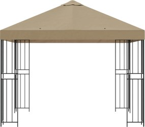 vidaXL Κιόσκι 3 x 3 m Μπεζ Πολυεστέρας και Χάλυβας 190 gsm